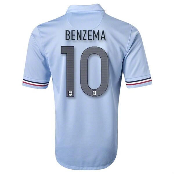 2013 France 10 BENZEMA Away Blue Soccer Jersey Shirt - Official