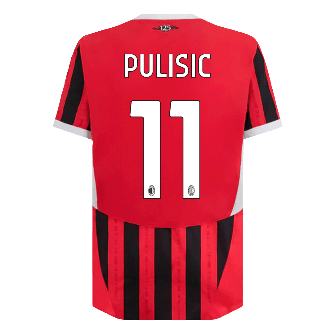 Player Version PULISIC #11 AC Milan Home Soccer Jersey 2024/25Authenti
