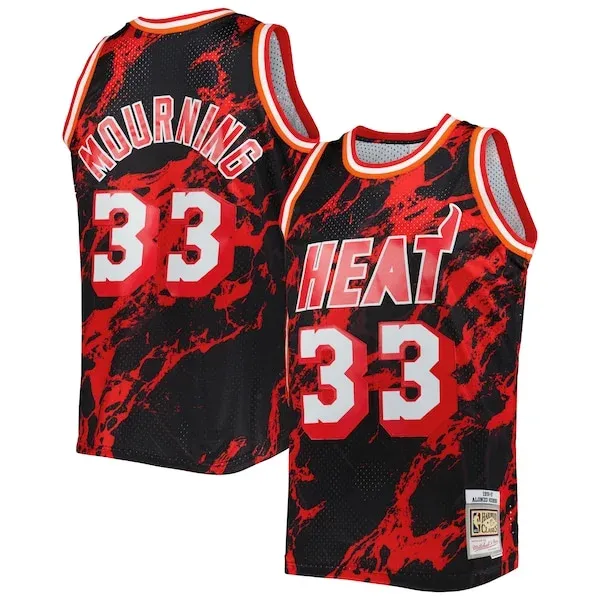 Alonzo Mourning MIA Swingman Jersey - authentic team-jersey - Black