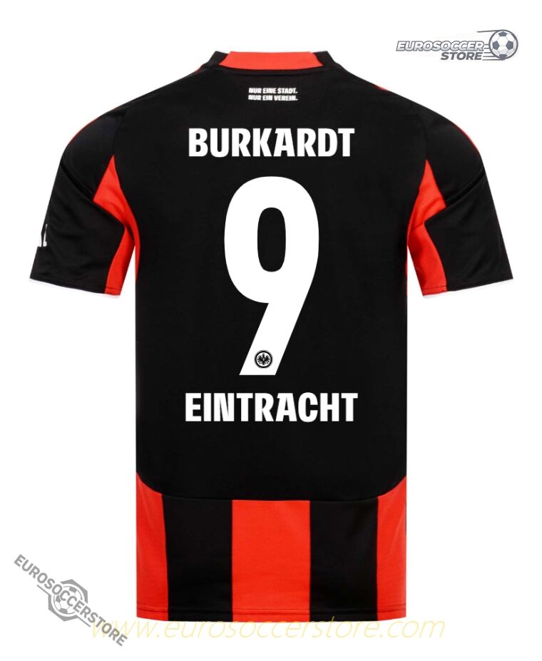 Eintracht Frankfurt 25-26 Season Home Jersey with BURKARDT 9 Printing