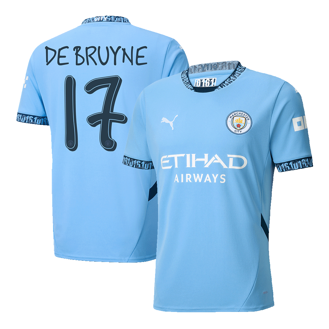 DE BRUYNE #17 Manchester City Home Soccer Jersey 2024/25 - UCLAuthenti