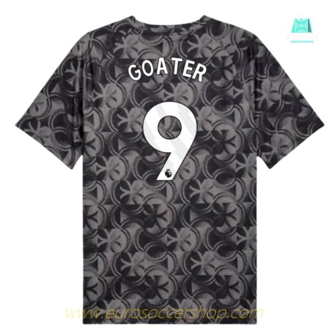 2025-2026 Man City Warm Up Jersey (Black) (Goater 9)