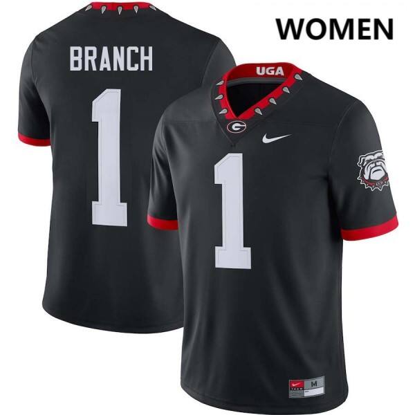 Women #1 Zachariah Branch 100th Anniversary Black Black V1d Jersey