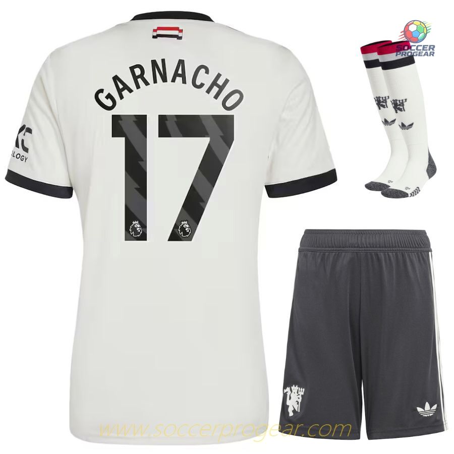 Manchester United Third Kids Edition Kit Team Jersey 2024/25 Collection Garnacho