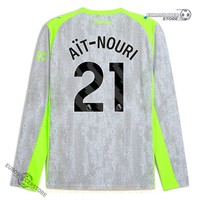 Manchester City 25-26 Third Long Sleeve AÏT-NOURI 21 Football Jersey