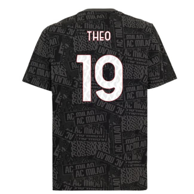 Ac Milan Italian League Theo Home Authentic Jersey Performance Fabric