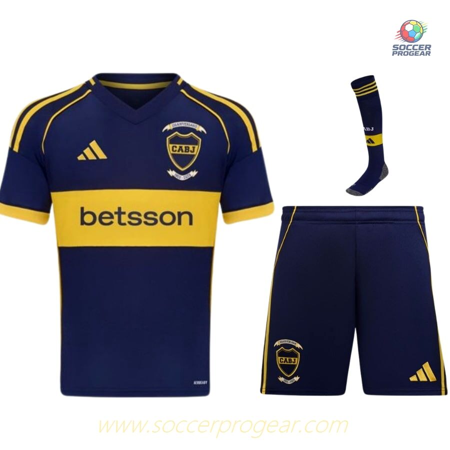 Boca Junior Home Soccer Football Kit Children's Edition'sren's Team Jersey 2025-26 Edition