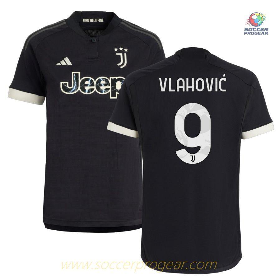 Juventus Alternate Football Shirt 2023 2024 Vlahovic