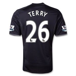 13-14 Chelsea 26 TERRY Black Away Soccer Jersey Shirt - Official