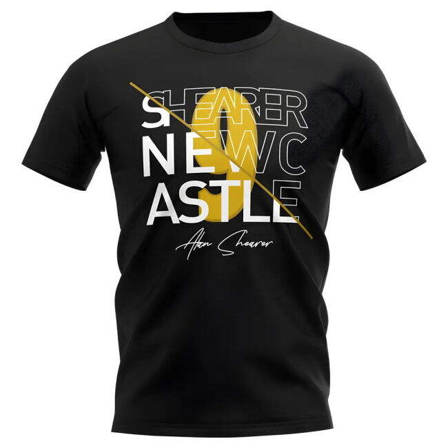 Alan Shearer Newcastle Graphic Signature T-Shirt - Black (Men