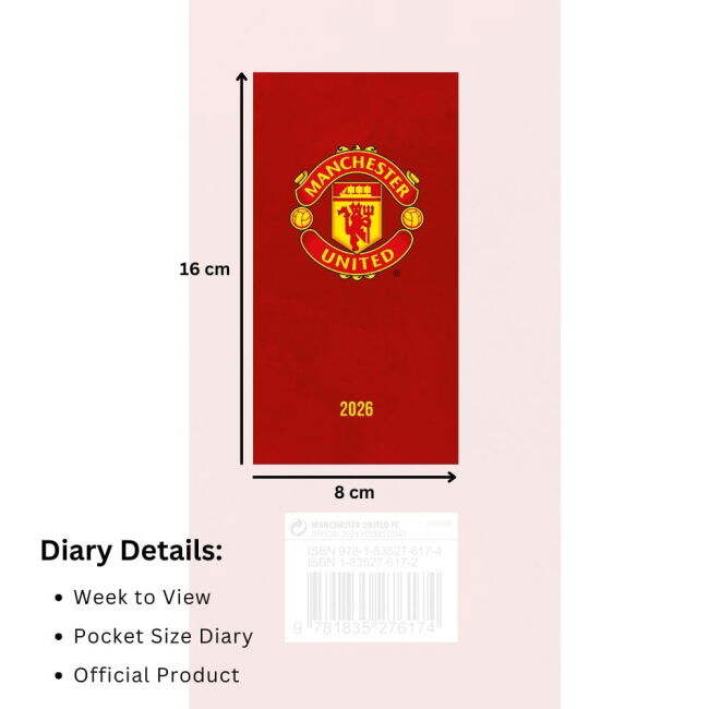 Manchester United FC Slim Diary 2026 - official style
