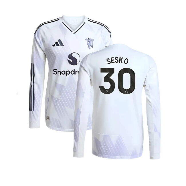 Faithful Football Man Utd Authentic Long Sleeve Away Shirt Sesko #...