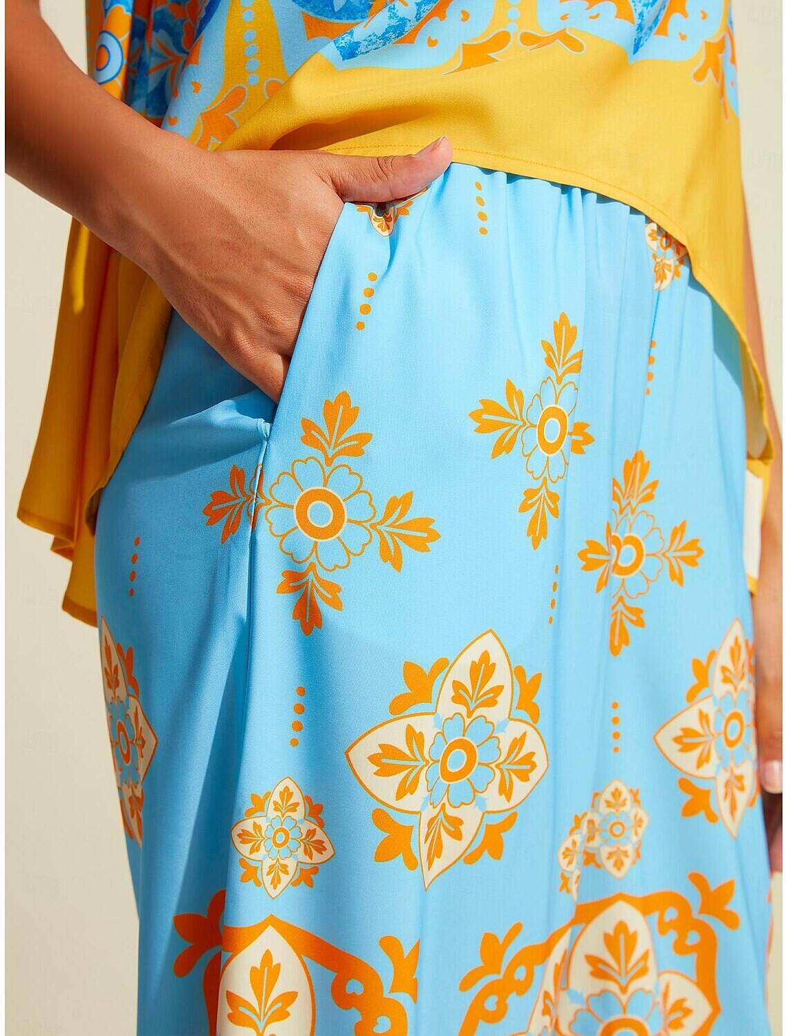 Satin Boho Double Slit Crew Neck Sleeveless Tank Top