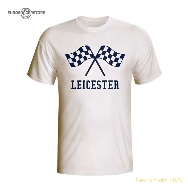 Authentic Leicester Waving Flags T-shirt (white) - Premium Quality