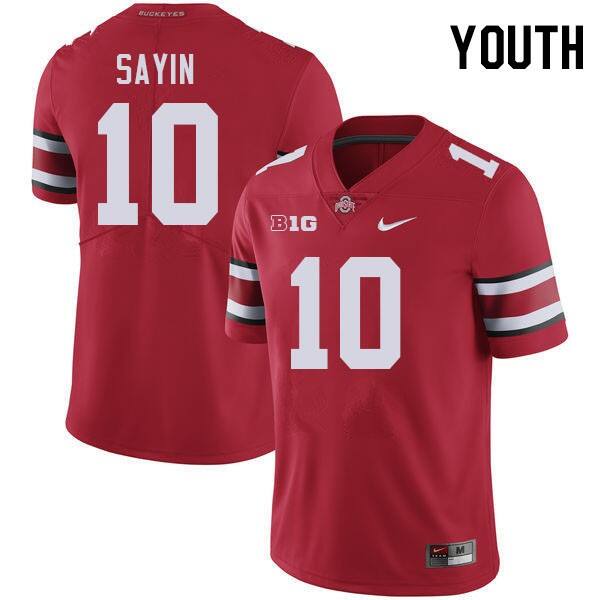 Youth(kids) Ohio State Buckeyes #10 Julian Sayin Elite Jersey