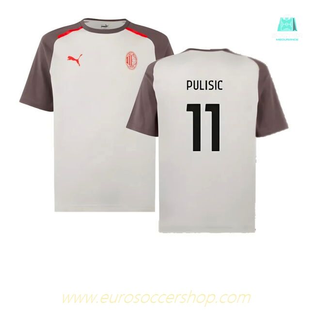 2023-2024 AC Milan Casuals Tee (Light Grey) (Pulisic 11)
