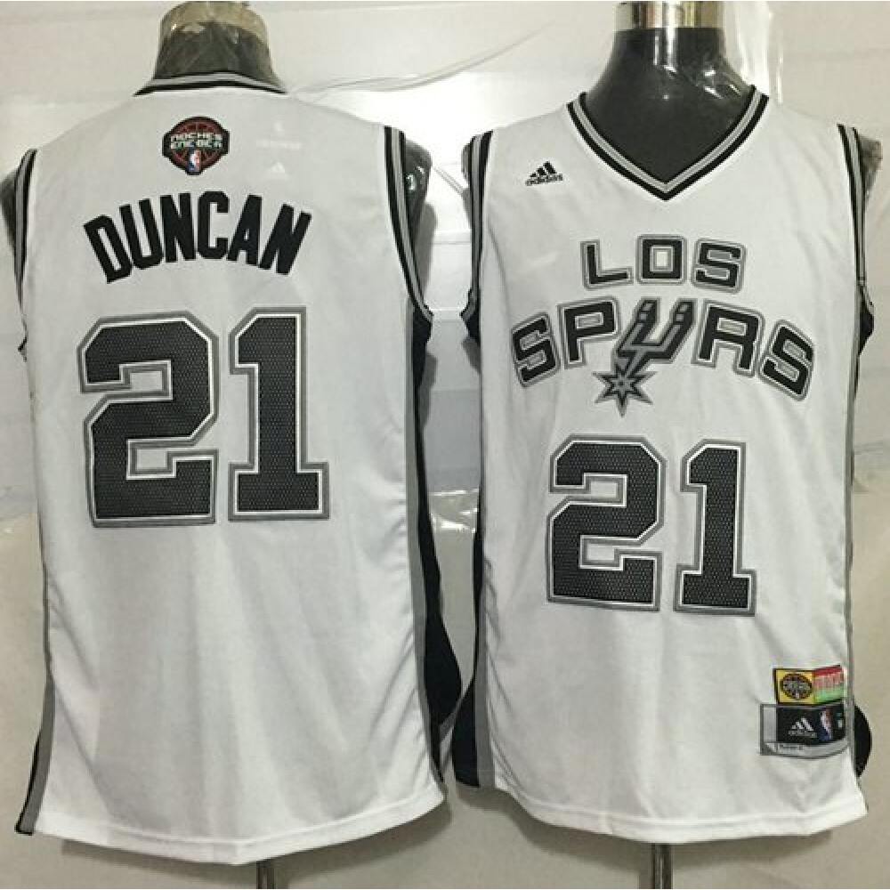 Spurs #21 Tim Duncan White Latin Nights Stitched NBA Jersey