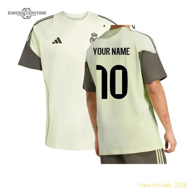 First-class 2025-2026 Real Madrid Training Tee (almost Lime) (your