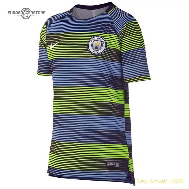 Premium 2018-2019 Man City Nike Pre-match Training Shirt (volt-blue