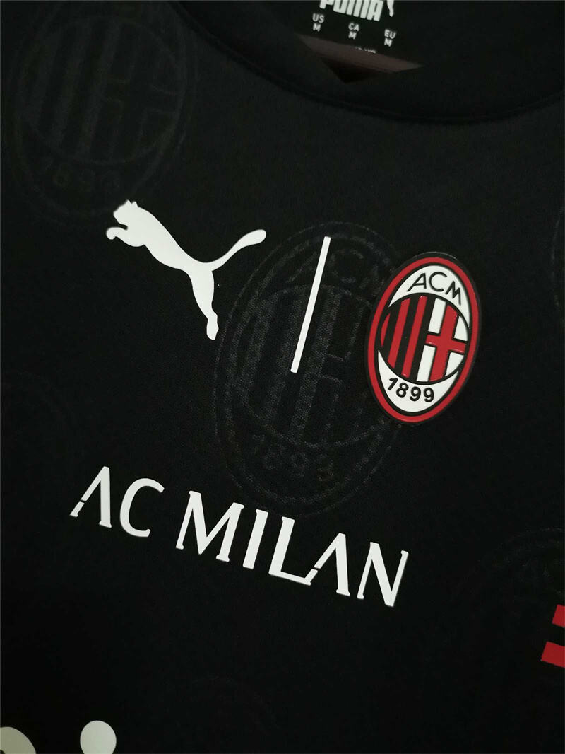 Authentic AC Milan 21-22 Away Black Soccer Jersey Football Shirt