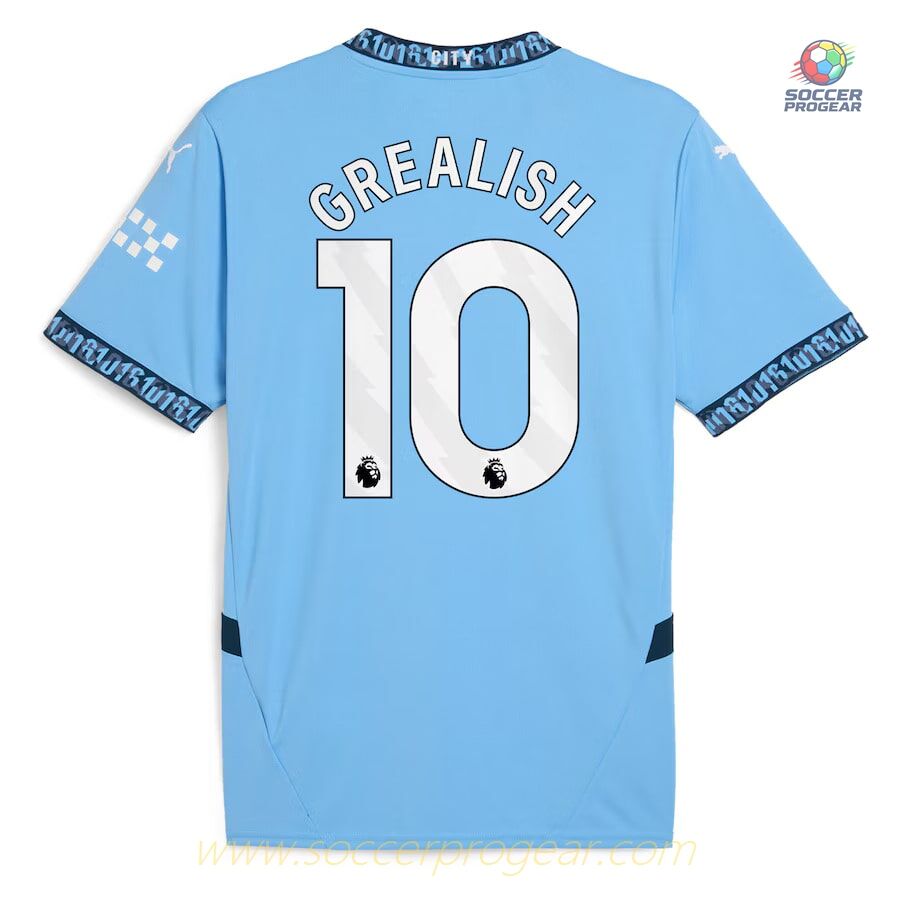 Manchester City Home Child Kit Shirt 2024-2025 Season Grealish