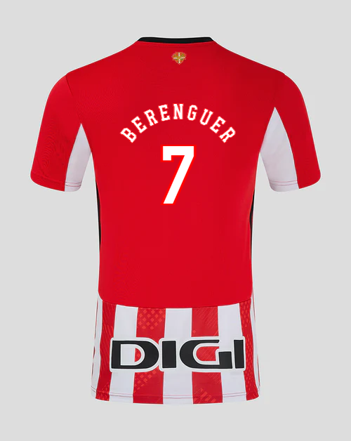 Athletic Bilbao's 24-25 Season Home Jersey Featuring Berenguer with Number 7