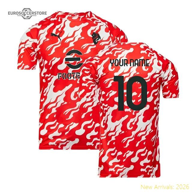 2025-2026 Ac Milan Warm Up Match Jersey (white) (your Name)