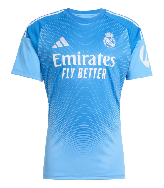 Real Madrid's COURTOIS 1 Goalkeeper Jersey for the 25-26 season.
