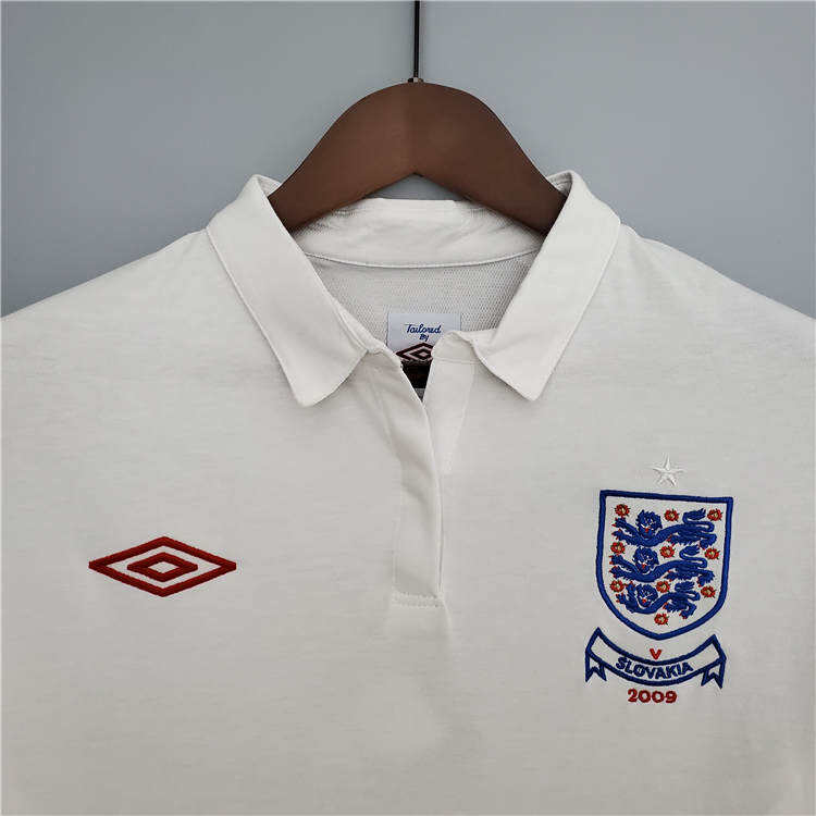 2010 England Home White Retro Soccer Jersey Football Shirt - Official