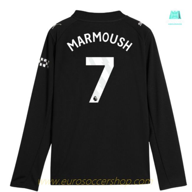 2025-2026 Man City Long Sleeve Away Shirt (Kids) (Marmoush 7)