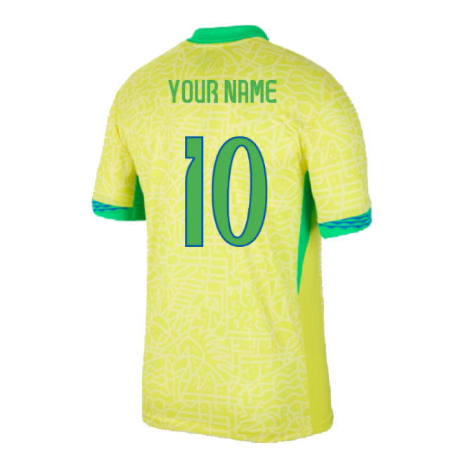 Performance 2024-2025 Brazil Home Dri-Fit Adv Match Shirt (Your Name)