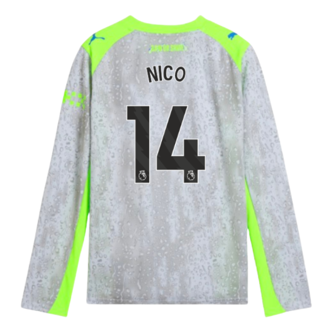 vintage 2025-2026 Man City Long Sleeve Third Shirt (Kids) (Nico 14)
