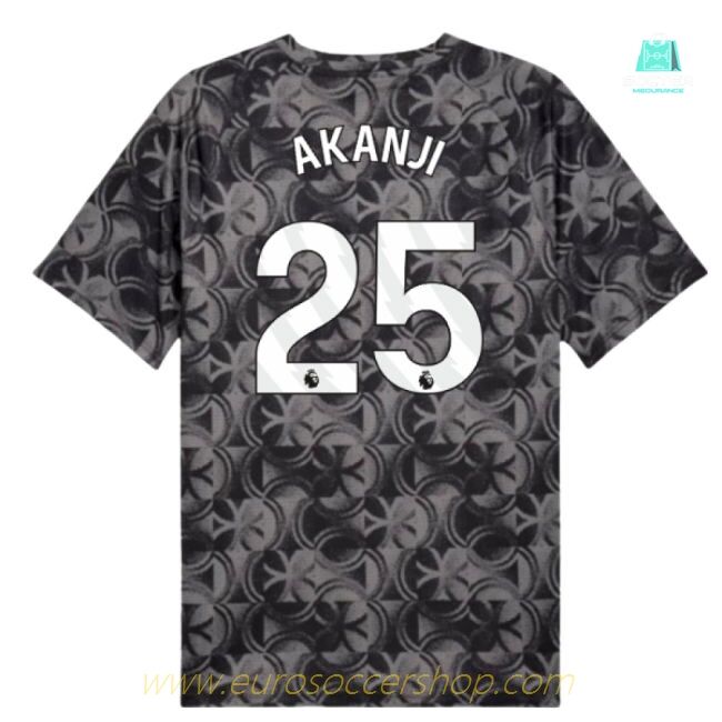 2025-2026 Man City Warm Up Jersey (Black) (Akanji 25)