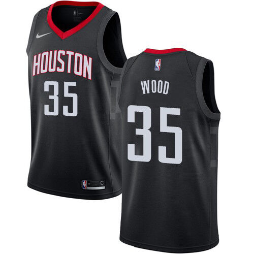 Rockets #35 C. Wood Premium 2024 Statement NBA Jersey - Black Swingman