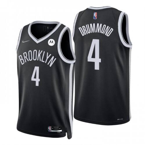 Durable BKN #4 Andre Drummond 2024 Icon NBA Swingman Jersey Black -