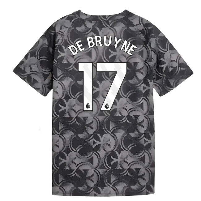 Replica Football Man City Warm Up Jersey Black Kids De Bruyne #17 ...
