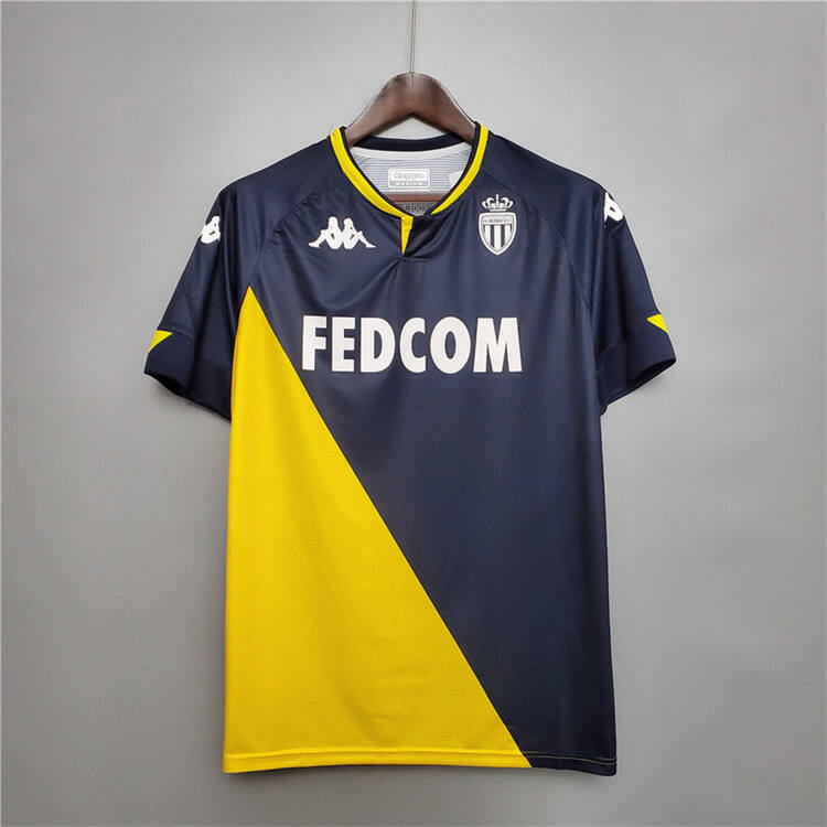 AS Monaco FC 20-21 Away NavyYellow Soccer Jersey Football Shirt -