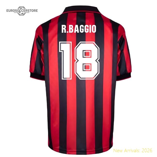 Ac Milan R.baggio Pro-level Home Jersey Serie A Tim Nike Dri-fit