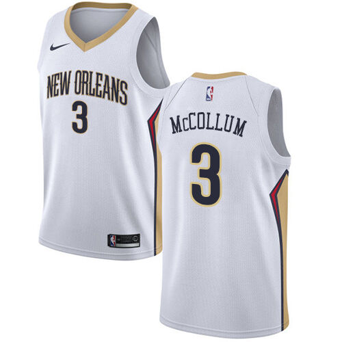 Nike New Orleans Pelicans #3 C.J. McCollum White Youth NBA Swingman Association Edition Jersey Youth
