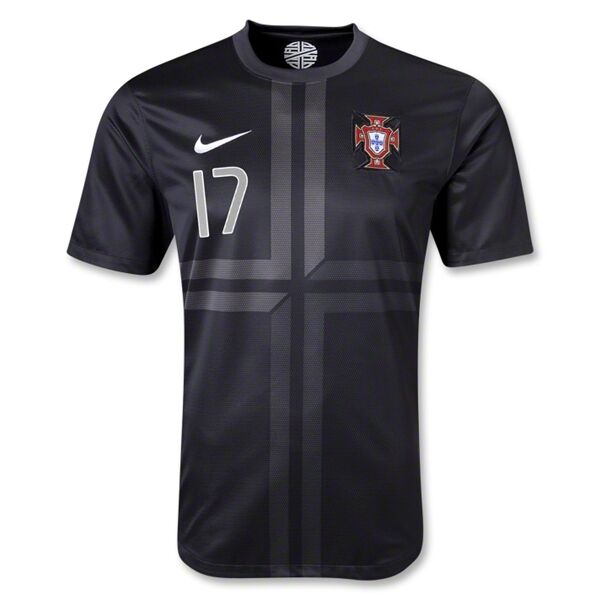 2013 Portugal 17 NANI Away Black Shirt - Official Replica 4656