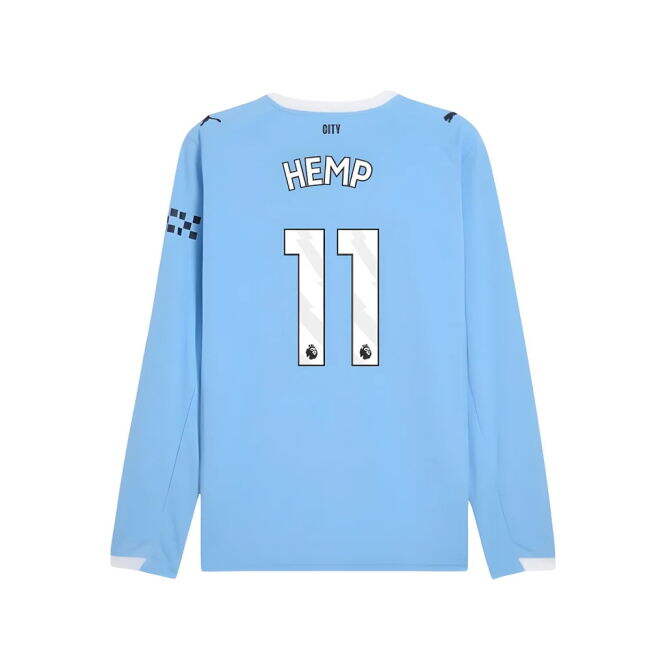2025-2026 Man City Long Sleeve Home Shirt (Hemp 11)