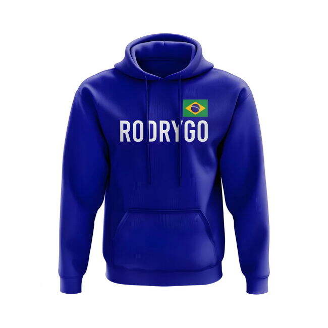 Soccer Rodrygo Brazil Name Hoody (Blue) Performance Official