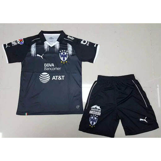 Kids Monterrey Third 201718 Black Soccer Kits ShirtShorts - Official