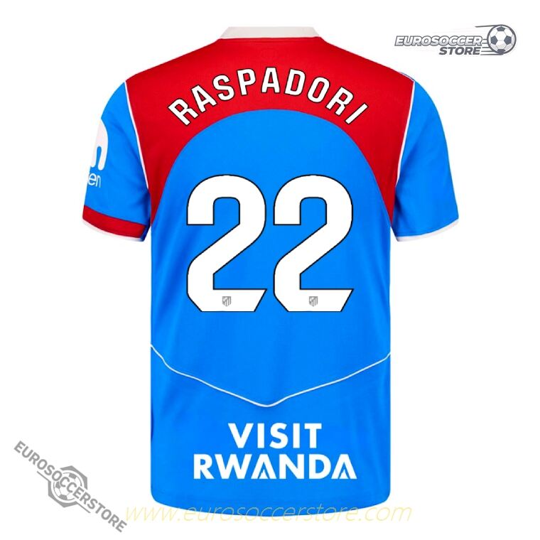 Atletico Madrid's 2025-26 Third Jersey featuring RASPADORI 22