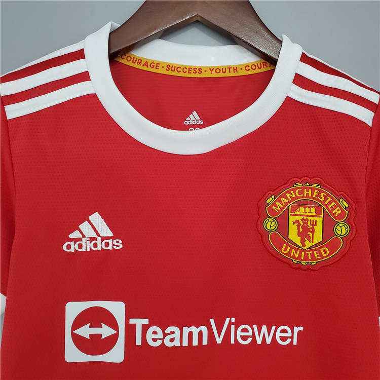 Kids Manchester United 21-22 Ronaldo 7 Home Red Soccer Jersey