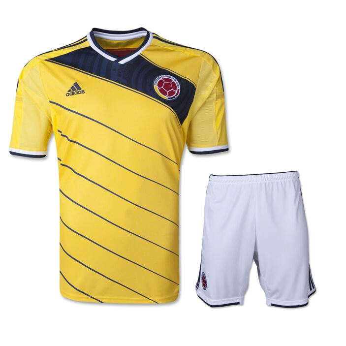 2014 Colombia Home Yellow Jersey KitShirtShorts - Official Replica