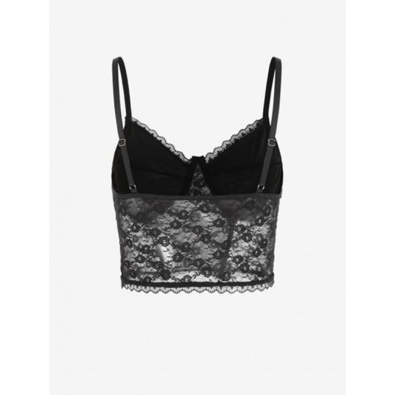 Underwire Bustier Sheer Lace Cami Top WL6521