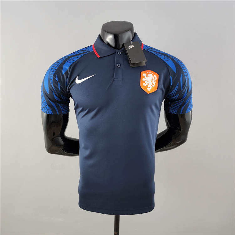 2022 Netherlands Royal Blue Soccer Polo Shirt - Official Replica 6175