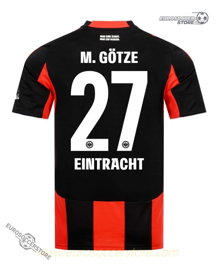 Eintracht Frankfurt 25-26 Home Jersey, featuring M. GÖTZE with the number 27