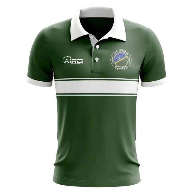 Replica Solomon Islands Concept Stripe Polo Shirt (Green)